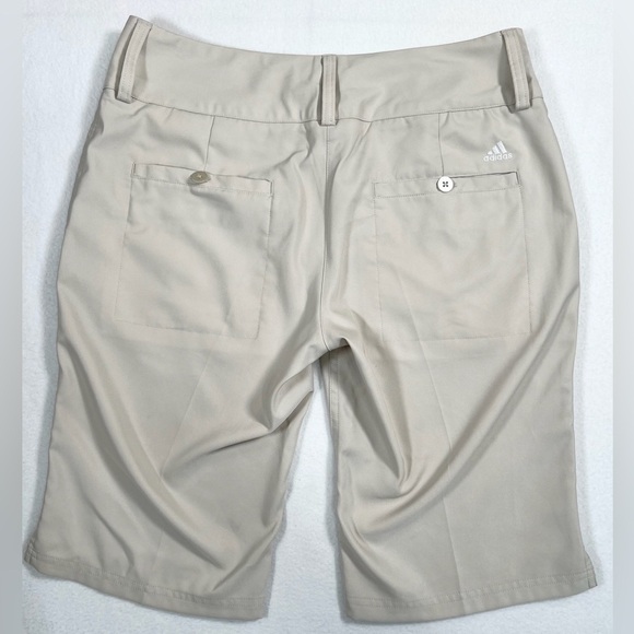 ADIDAS Women's ClimaLite Beige Double-Buttoned Bermuda Golf Shorts Size 6 - Picture 2 of 15
